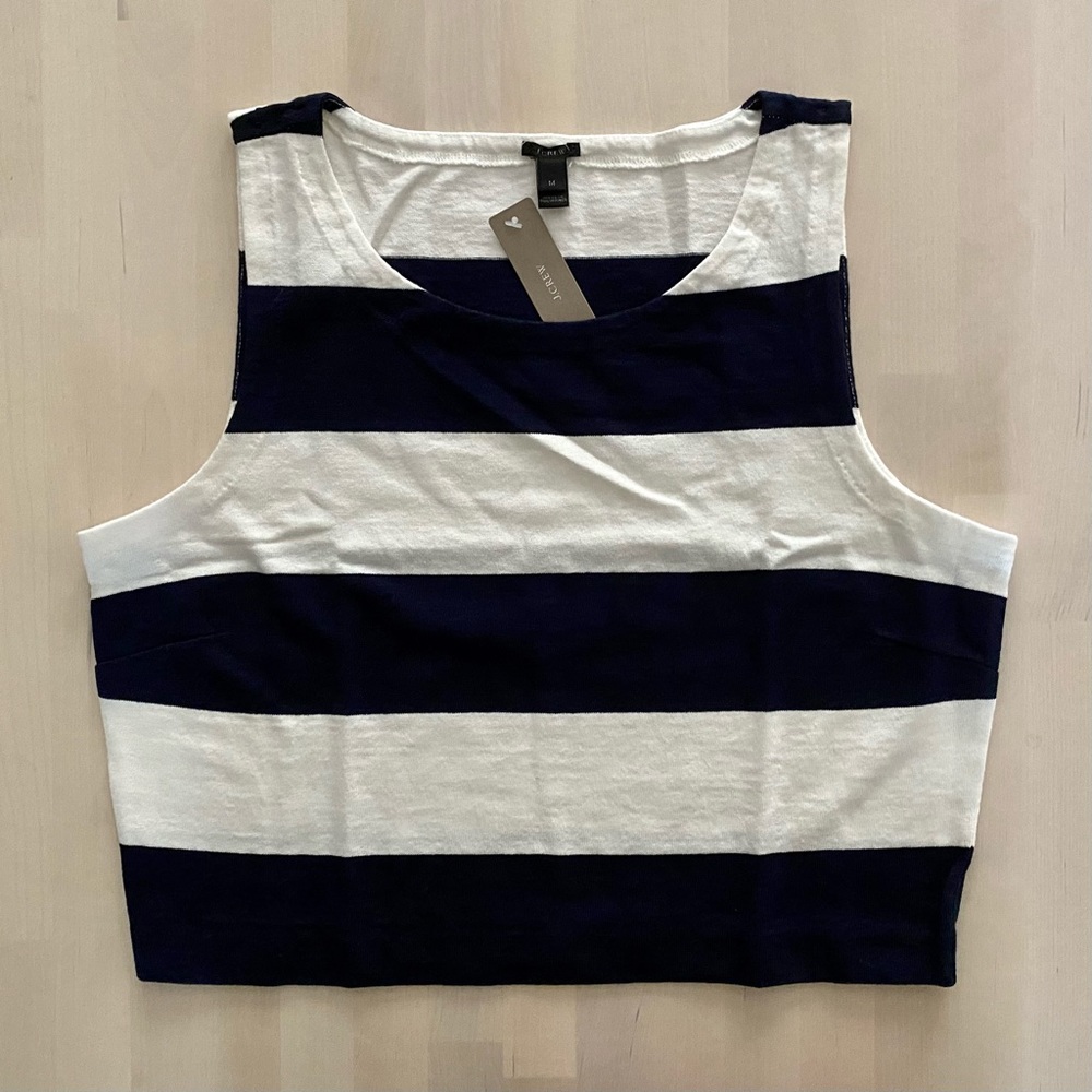 J.Crew cropped rugby-striped tank top